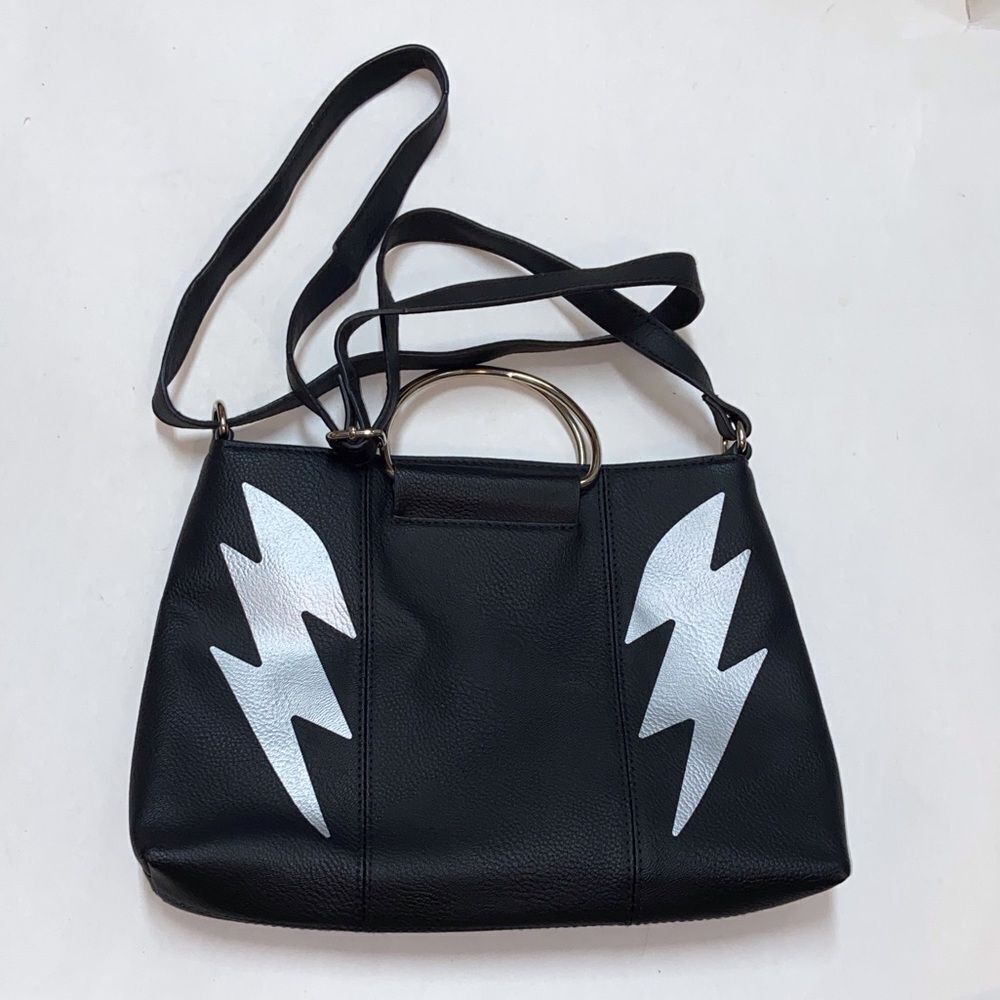 T-Shirt & Jeans For The Record Ring Satchel In High Voltage Black and Silver Bag